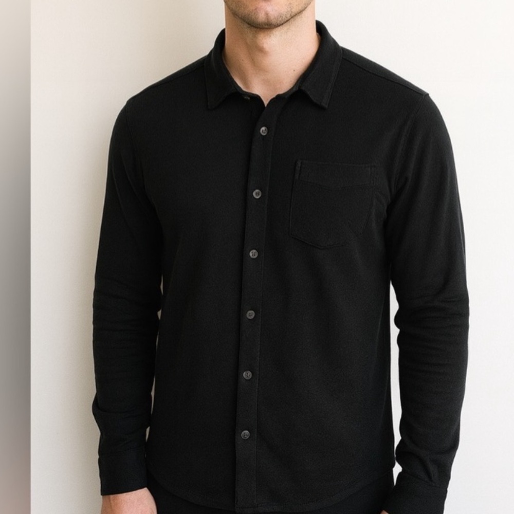 APT.9 Premier Flex‎ Button-Down Shirt Black XL – Stretch Lightweight Long Sleeve